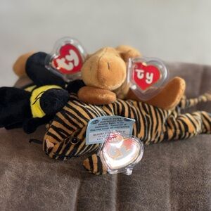 Ty Beanie Babies 3/1 Bumble, 2/1 Humphrey, & 3/2 Stripes